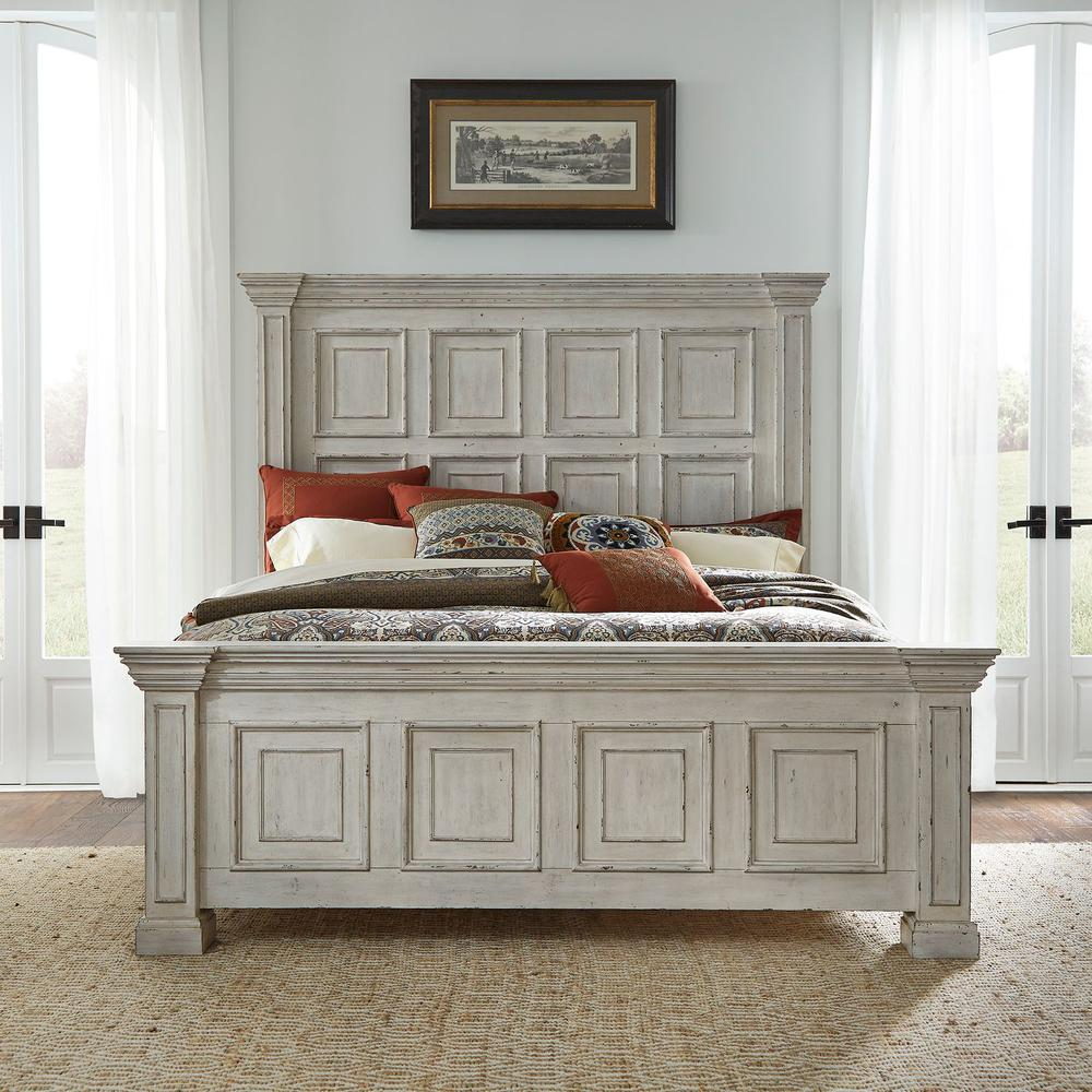 Big Valley White Stone Queen Panel Bed