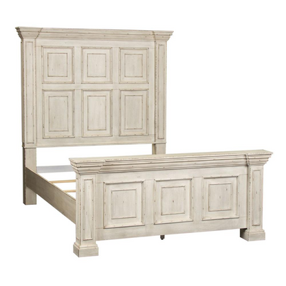 Big Valley White Stone Queen Panel Bed