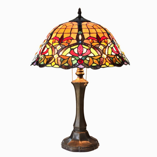 BERTRAM Tiffany-style 2 Light Victorian Table Lamp 18" Shade