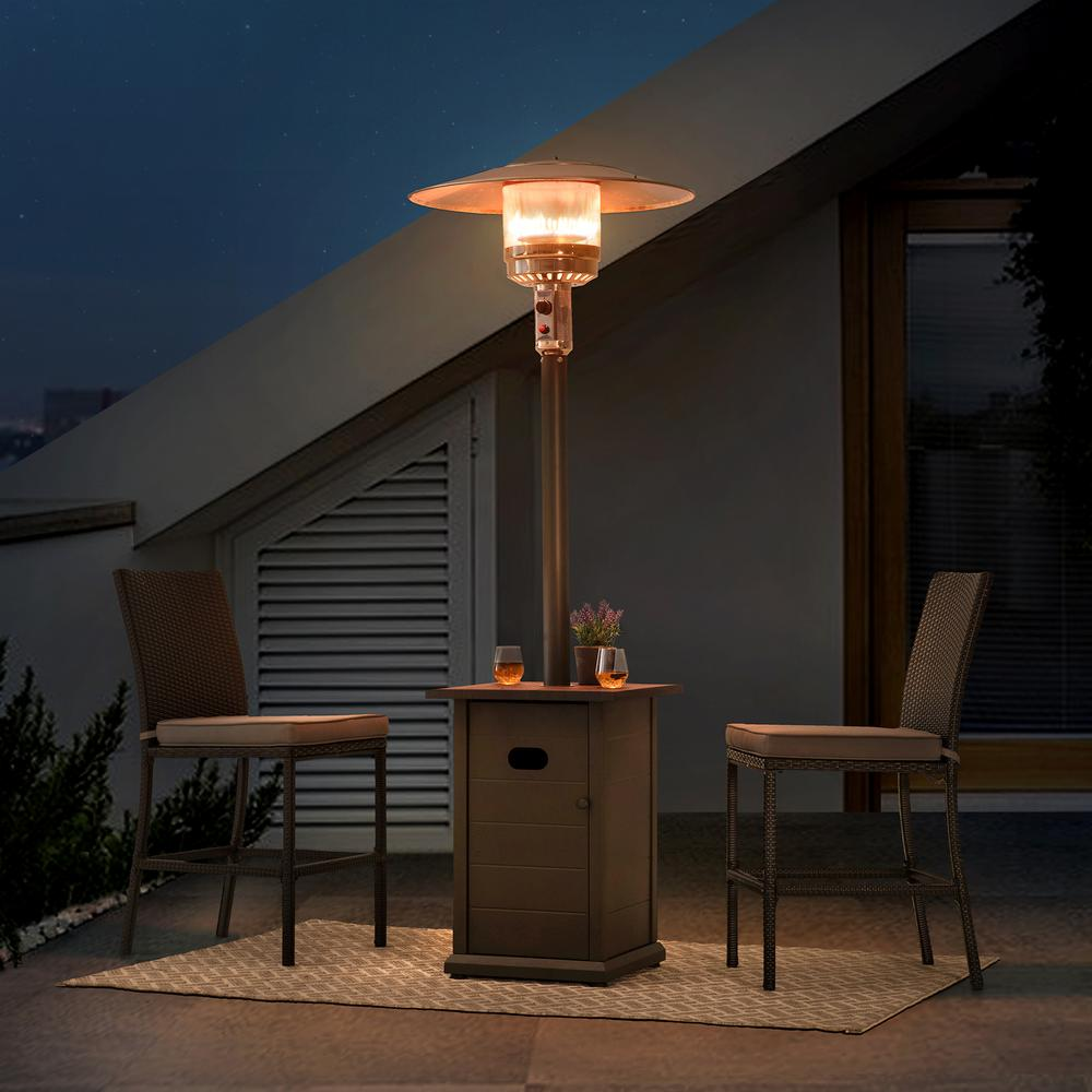 Sunjoy 40,000 BTU Steel Frame Outdoor Patio Propane Gas Heater with Table Top