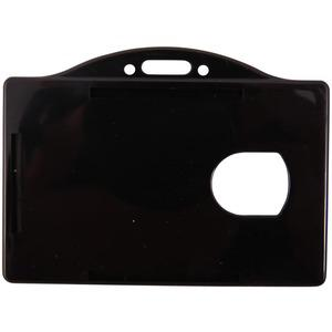 SICURIX Horizontal Black Frame ID Card Holder - Plastic - 25 / Pack - Black