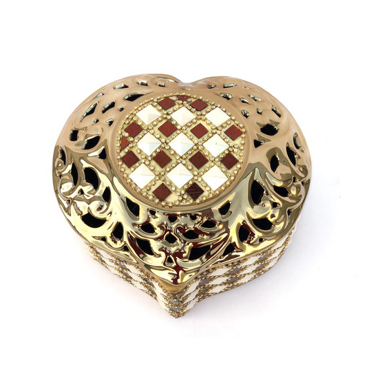 Rhinestone Heart Keepsake Jewelry Box