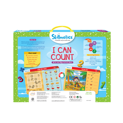 Skillmatics Educational Game I Can Count | Gifts & Preschool Learning for Kids Ages 3 to 6 | Reusable Activity Mats with 2 Dry Erase Markers