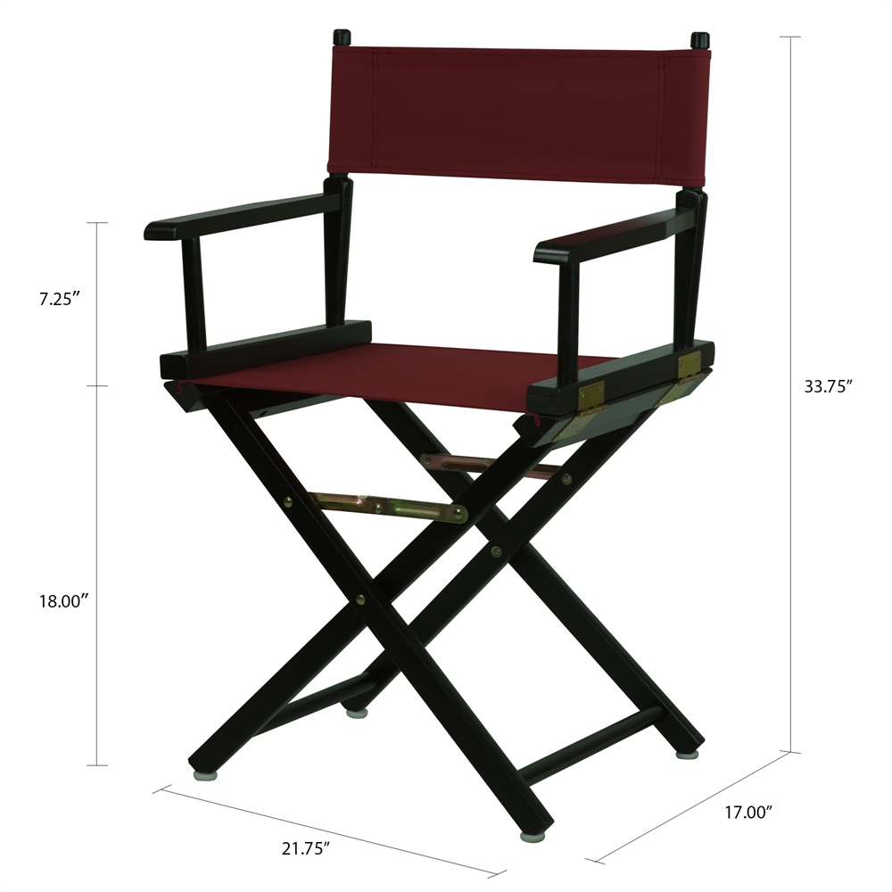 18" Director's Chair Black Frame-Burgundy Canvas