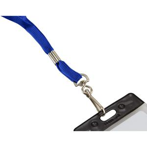 SICURIX Flat Metal Hook Lanyard - 100 / Pack - 0.4" Width x 36" Length - Blue