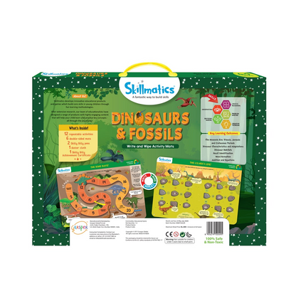 Skillmatics Educational Game Dinosaurs and Fossils (6-9 Years) | Gift & Learning Tool for Boys and Girls | Reusable Activity Mats