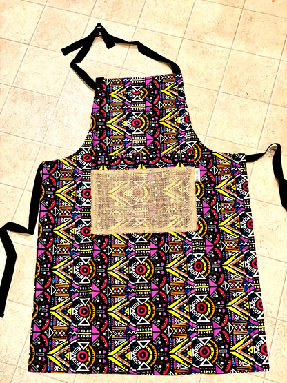 The Mashona Burlap Pocket Wax Print Aprons