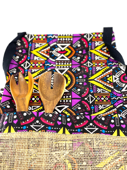 The Mashona Burlap Pocket Wax Print Aprons