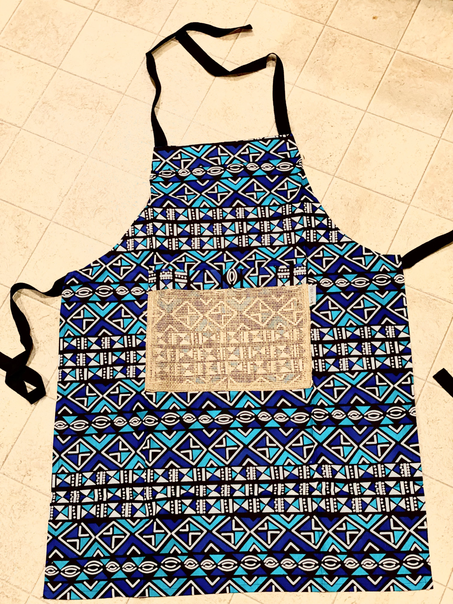 The Mashona Burlap Pocket Wax Print Aprons