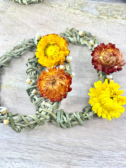 Summer Harvest, Sweetgrass Wreath Ornaments, 4”