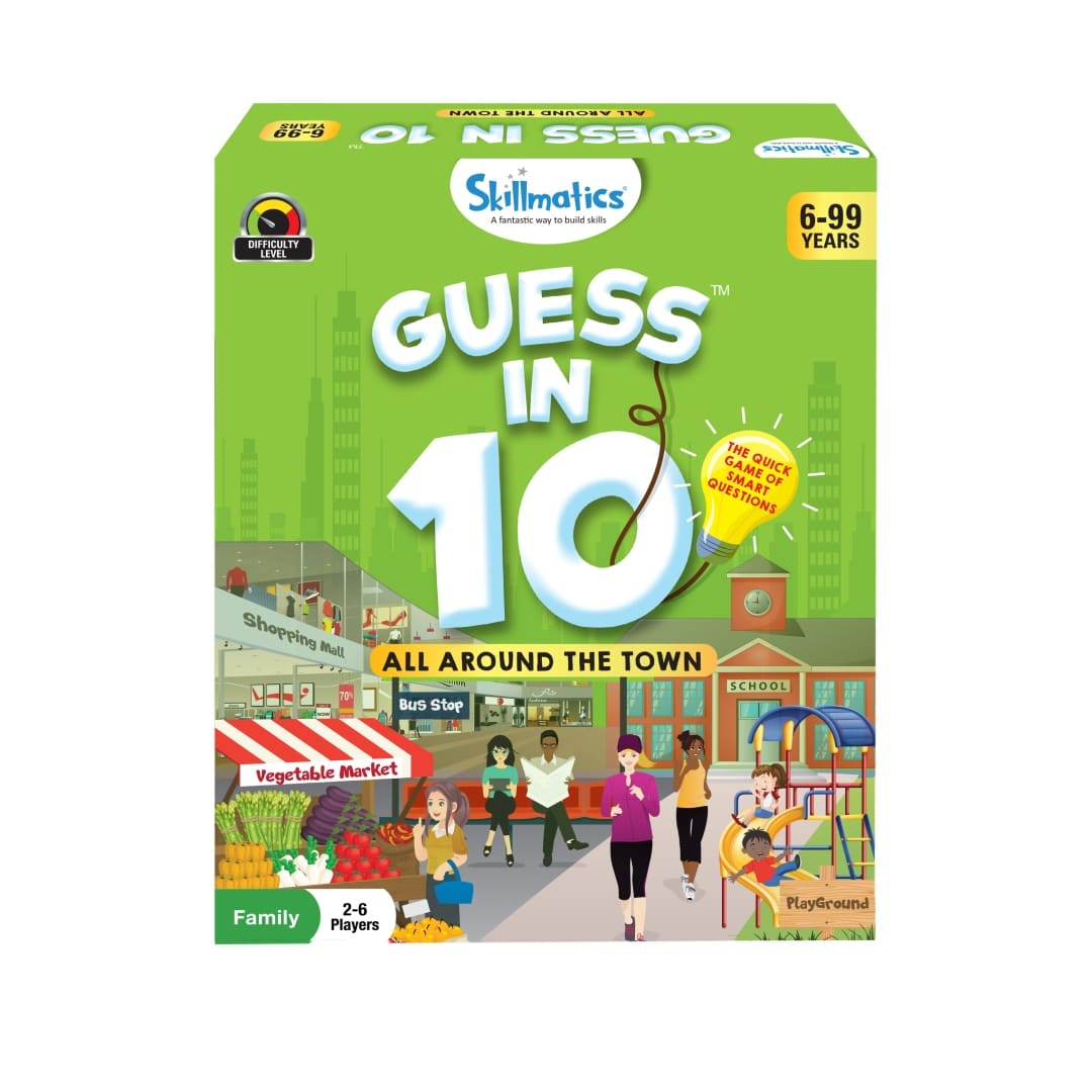 Skillmatics Card Game: Guess in 10 All Around The Town | Gift for 6+ Years | Quick Game of Smart Questions | For Outdoors, Travel & Family Game Night