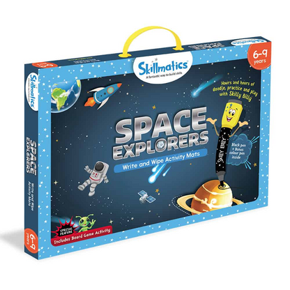 Space Explorers - Innovative Activities Like Learn About Gravity To Designing Your Own Space Ship - Write and Wipe Educational Activity Game For Kids