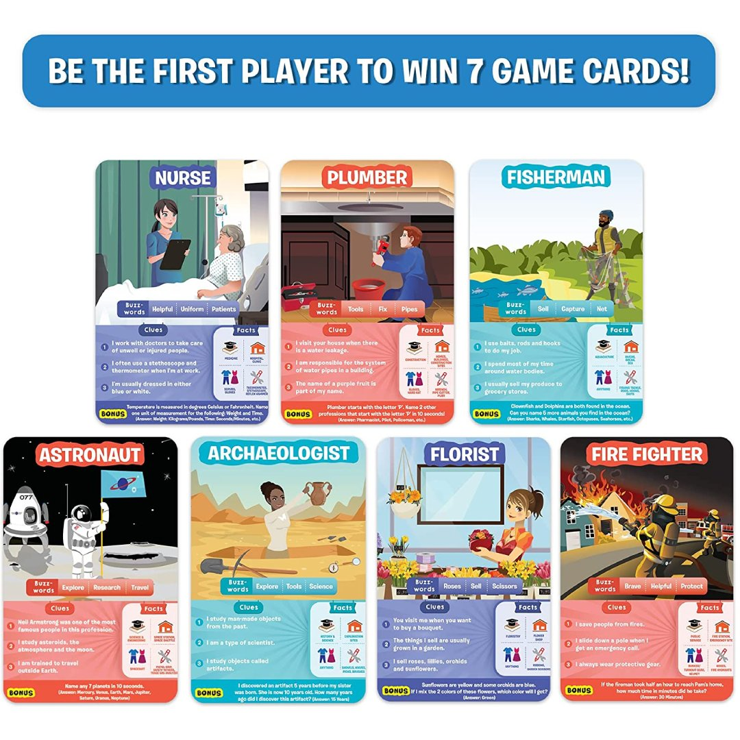 Skillmatics Card Game: Guess in 10 Inspiring Professions, Gifts for 6 Year Old and Up, Game of Smart Questions, Outdoors, Travel & Family Game Night