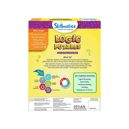 Logic Puzzle - Fantastic Way To Build Logic And Problem-Solving Skills - Write and Wipe Activity Game For Kids