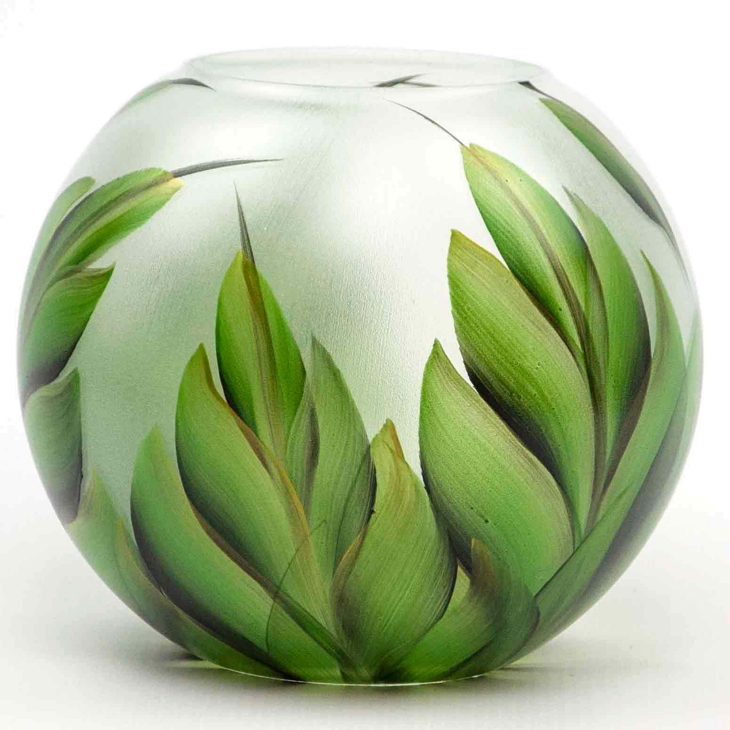 Handpainted Glass Vase for Flowers | Painted Art Glass Vase | Interior Design Home Room Decor Tropical | Table vase 6 inch