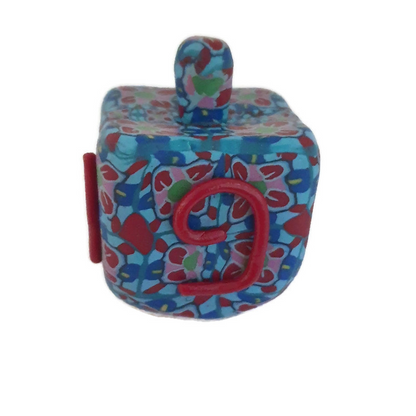 Hanukkah Dreidel Red and Blue Canework