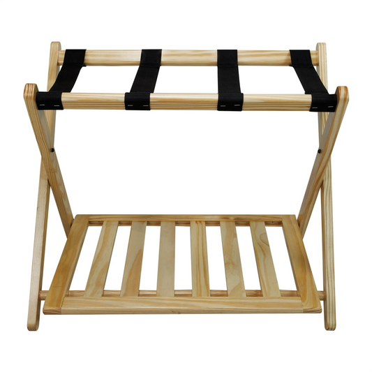 Luggage Rack with Shelf-Natural