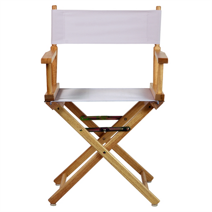 18" Director's Chair Natural Frame-White Canvas