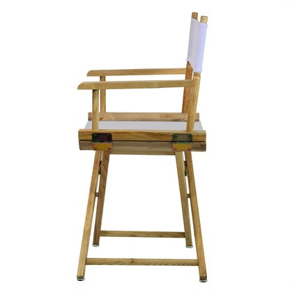 18" Director's Chair Natural Frame-White Canvas