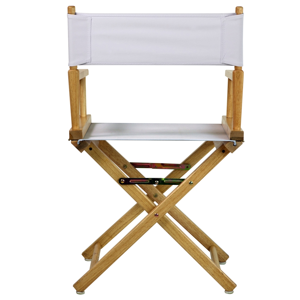 18" Director's Chair Natural Frame-White Canvas