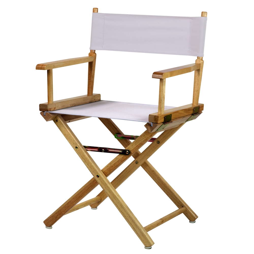 18" Director's Chair Natural Frame-White Canvas