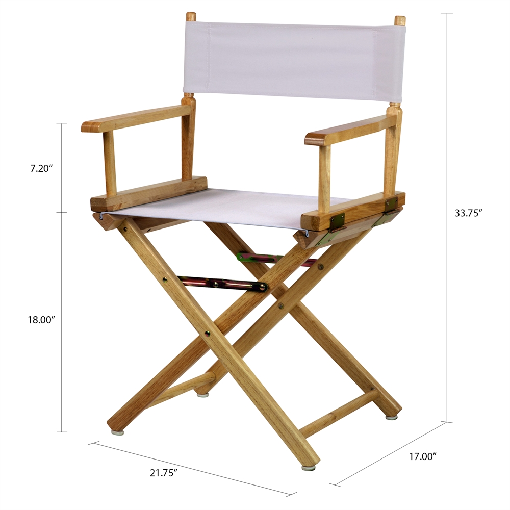 18" Director's Chair Natural Frame-White Canvas