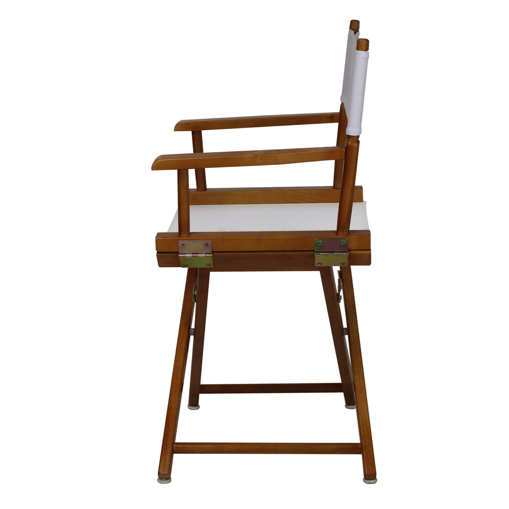 18" Director's Chair Honey Oak Frame-White Canvas