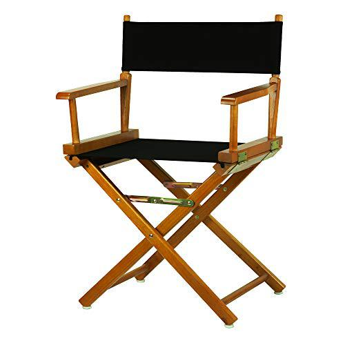 18" Director's Chair Honey Oak Frame-Black Canvas