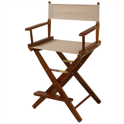 American Trails Extra-Wide Premium 24"  Directors Chair Mission Oak Frame W/Natural Color Cover