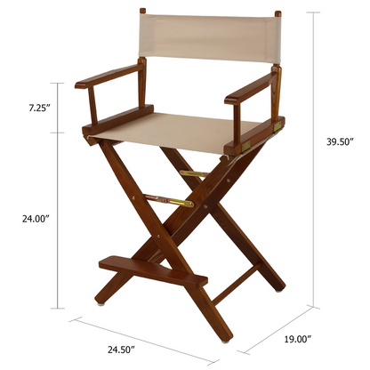 American Trails Extra-Wide Premium 24"  Directors Chair Mission Oak Frame W/Natural Color Cover