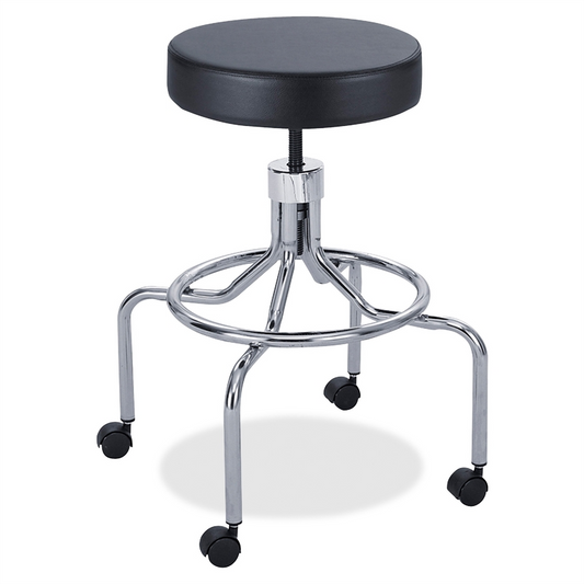 Safco High Base Screw Lift Lab Stool - 250 lb Load Capacity - 25" x 25" x 33" - Black