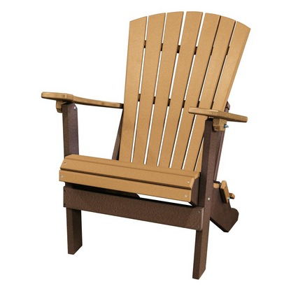 Fan Back Folding Adirondack Chair Made in the USA- Cedar, Tudor Brown