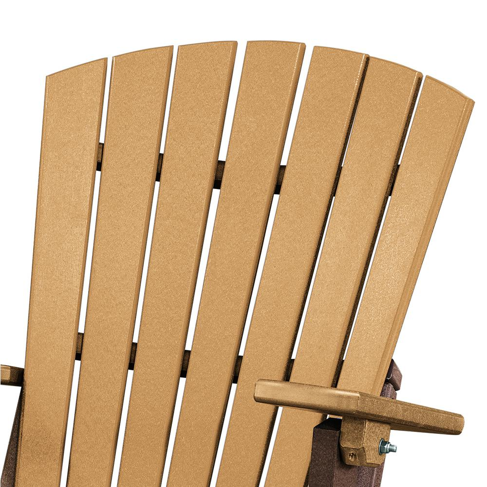 Fan Back Folding Adirondack Chair Made in the USA- Cedar, Tudor Brown