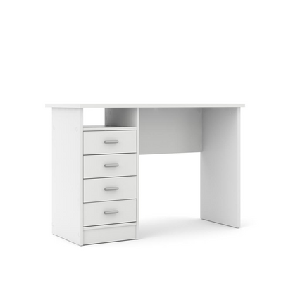 Desk with 4 Drawers, White