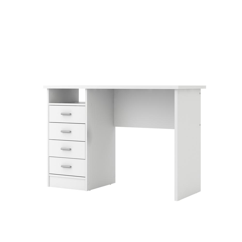 Desk with 4 Drawers, White