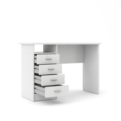 Desk with 4 Drawers, White