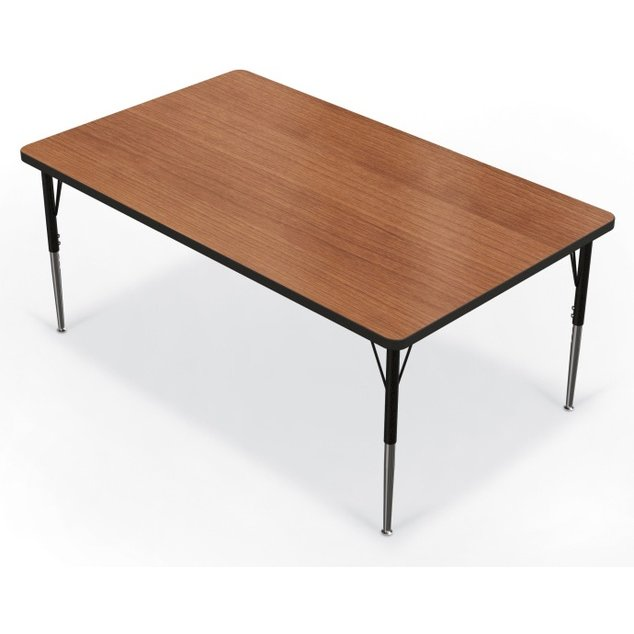 Activity Table - 36"X60" Rectangle - Amber Cherry Top Surface - Black Edgeband
