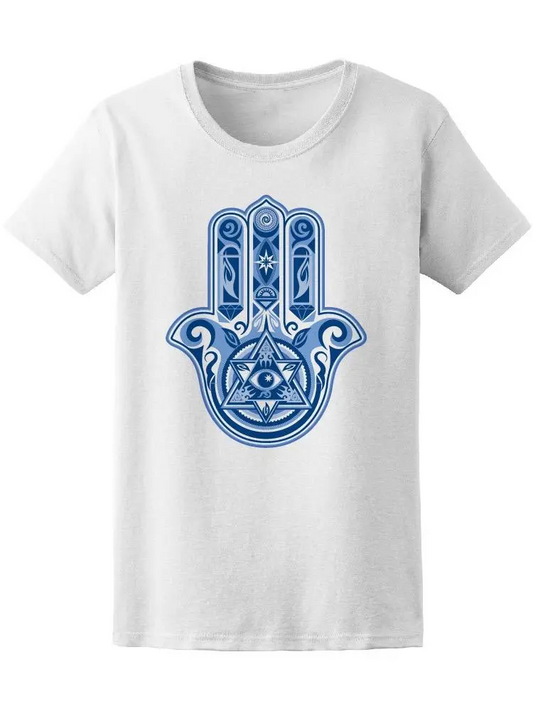 Spiritual Hamsa Hand Lucky Charm Tee Women's -Image by Shutterstock