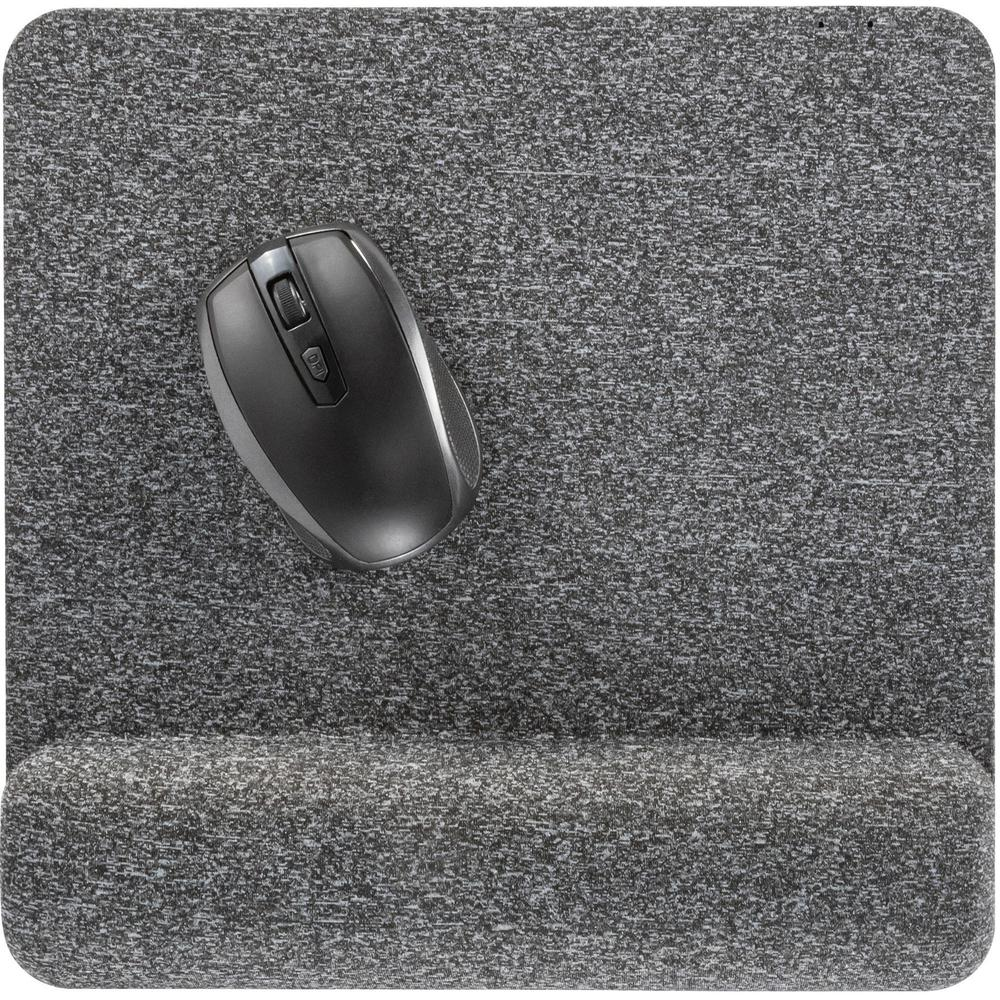 Allsop Premium Plush Mousepad with Wrist Rest - (32311) - 1.85" x 11.60" Dimension - Gray - Foam - 1 Pack Retail - Mouse