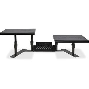 Allsop Metal Art ErgoTwin Height Adjustable Dual Monitor Stand - (31883) - 20 lb Load Capacity - 8.4" Height x 32" Width x 14" Depth - Desktop - Steel - Pearl Black