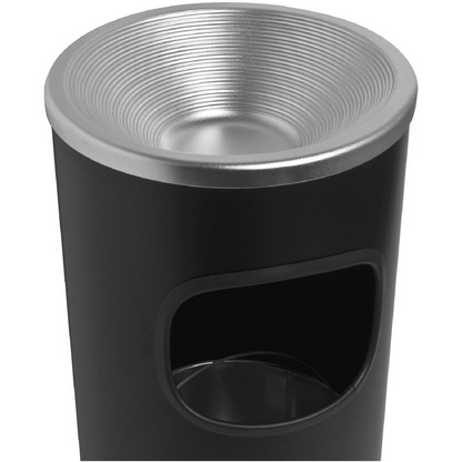 Genuine Joe Fire-safe 3-Gallon Ashtray Receptacle - 3 gal Capacity - Removable Lid, Fire-Safe - Aluminum, Stainless Steel - Aluminum, Black - 1 Each