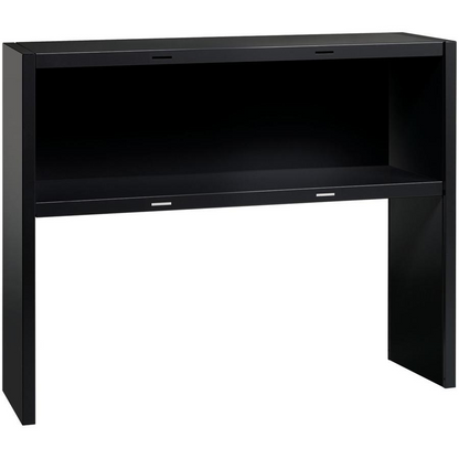 Lorell Modular Desk Series Black Stack-on Hutch - 48" - Material: Steel - Finish: Black