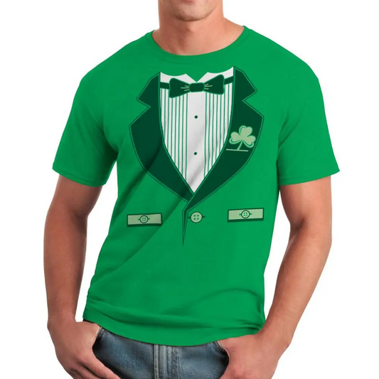 Funny Irish Green Tuxedo St Patrick's Day Men's T-shirt