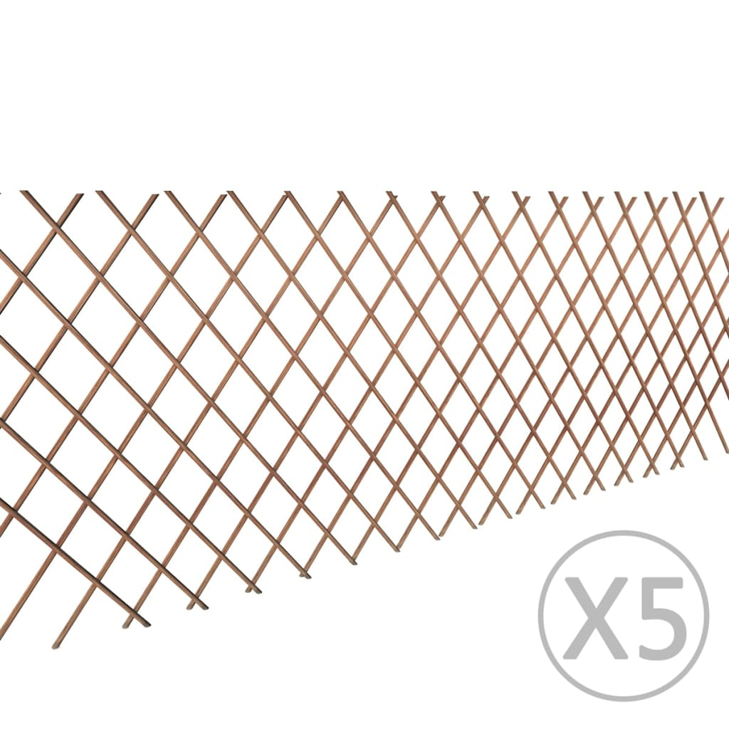 vidaXL Willow Trellis Fence 5 pcs 70.9"x35.4"