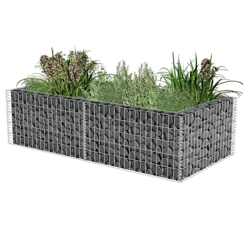 vidaXL Gabion Planter Galvanized Steel 70.9"x35.4"x19.7"