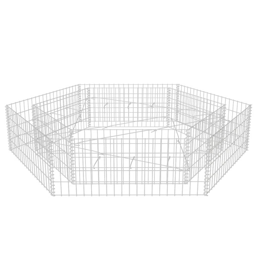 vidaXL Hexagonal Gabion Raised Bed 78.7"x68.1"x15.7"