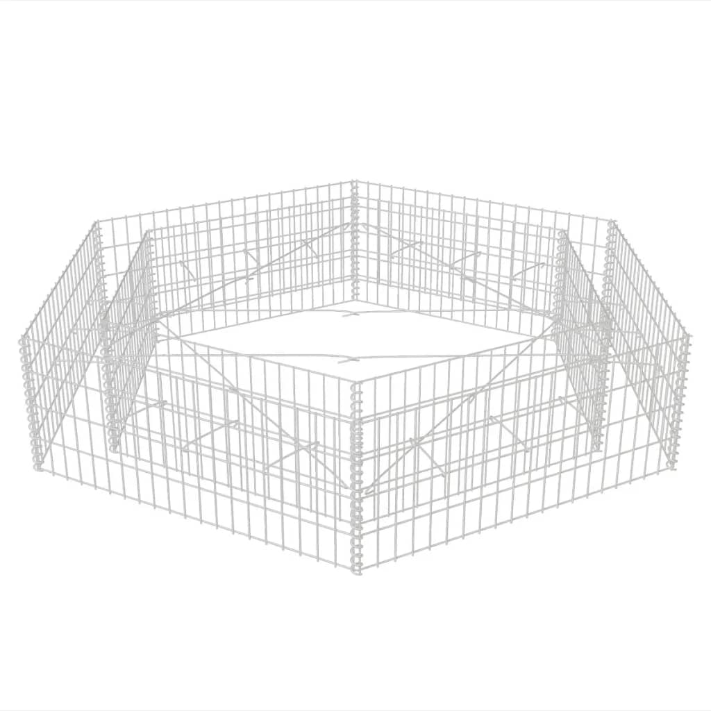 vidaXL Hexagonal Gabion Raised Bed 78.7"x68.1"x15.7"