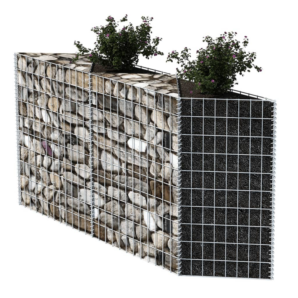 vidaXL Gabion Basket Galvanized Steel 47.2"x11.8"x39.4"