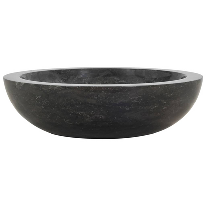 vidaXL Sink 15.7"x4.7" Marble Black