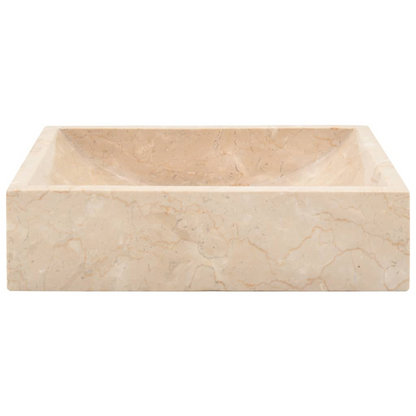 vidaXL Sink 17.7"x11.8"x4.7" Marble High Gloss Cream